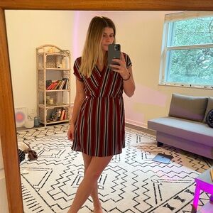 Striped Burgundy Dress